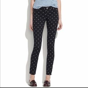 BLANKNYC X Madewell Black Polka Dot Skinny Leg Stretch Jeans Pants Size 25